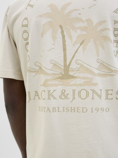  Jack & Jones Summer Vibes Crew Neck T-Shirt Moonbeam - Tricouri - Tricouri Bărbați Mărimi Mari