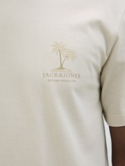  Jack & Jones Summer Vibes Crew Neck T-Shirt Moonbeam - Tricouri - Tricouri Bărbați Mărimi Mari