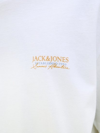 Jack & Jones Summer Vibes Crew Neck T-Shirt White - Tricouri - Tricouri Bărbați Mărimi Mari