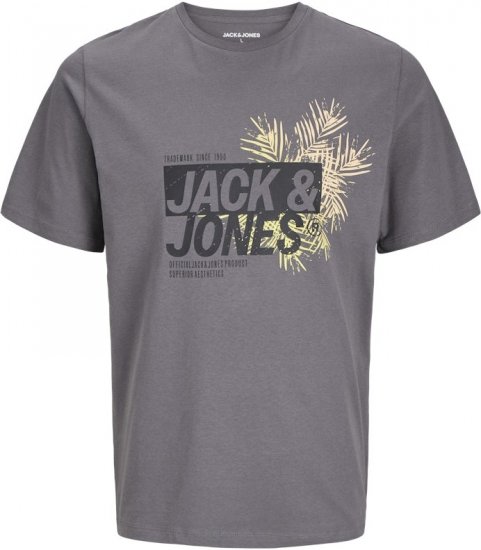 Jack & Jones Jaxon Crew Neck T-Shirt Castlerock - Tricouri - Tricouri Bărbați Mărimi Mari