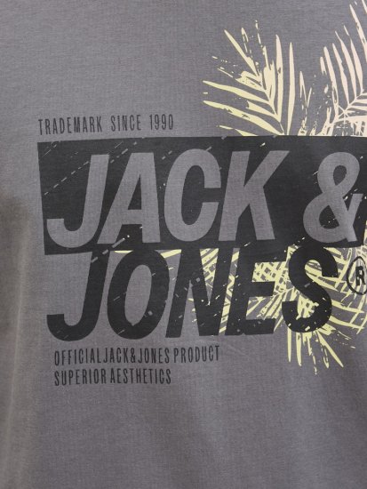 Jack & Jones Jaxon Crew Neck T-Shirt Castlerock - Tricouri - Tricouri Bărbați Mărimi Mari