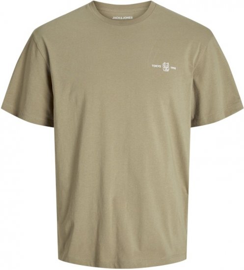 Jack & Jones Ayce Crew Neck T-Shirt Beige - Tricouri - Tricouri Bărbați Mărimi Mari