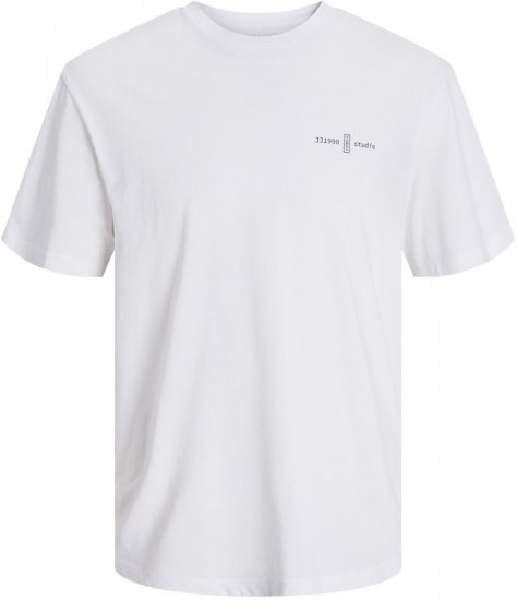 Jack & Jones Ayce Crew Neck T-Shirt White - Tricouri - Tricouri Bărbați Mărimi Mari