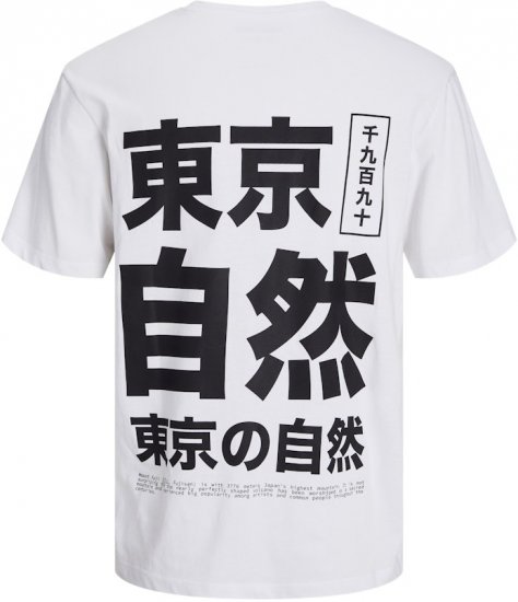Jack & Jones Ayce Crew Neck T-Shirt White - Tricouri - Tricouri Bărbați Mărimi Mari