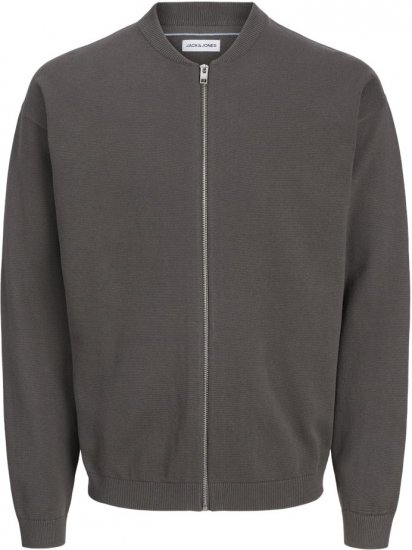 Jack & Jones Calvin Knit Bomber Zipper Sweater Grey - Pulovere & hanorace - Pulovere & Hanorace Bărbați Mărimi Mari