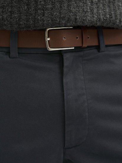 Jack & Jones Ollie Franco Chino Pants with Belt Dark Navy - Blugi & pantaloni - Blugi & Pantaloni Bărbați Mărimi Mari