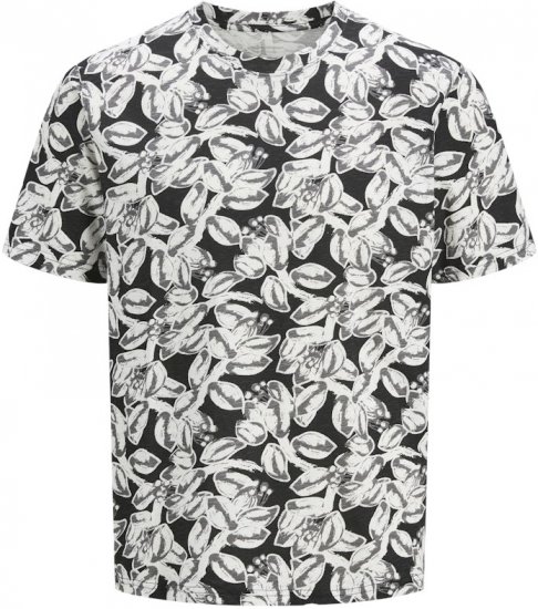 Jack & Jones Split AOP Crew Neck T-Shirt Black - Tricouri - Tricouri Bărbați Mărimi Mari