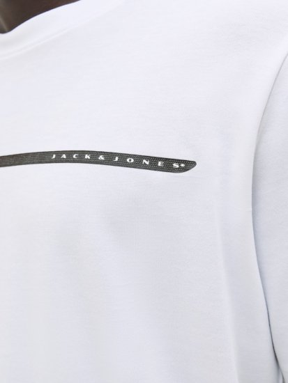 Jack & Jones FUSION Full Branding T-Shirt Bright White - Tricouri - Tricouri Bărbați Mărimi Mari