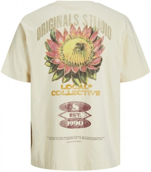 Jack & Jones Retiro Crew Neck T-Shirt Antique White - Tricouri - Tricouri Bărbați Mărimi Mari