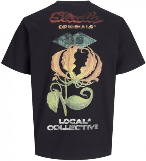 Jack & Jones Retiro Crew Neck T-Shirt Black - Tricouri - Tricouri Bărbați Mărimi Mari