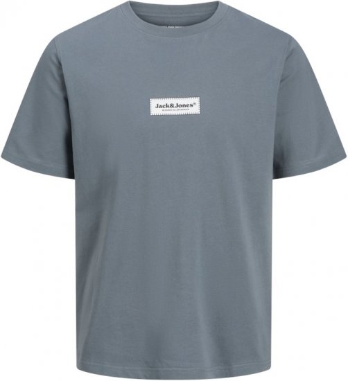 Jack & Jones Split Fakestitch Branding T-Shirt Grey - Tricouri - Tricouri Bărbați Mărimi Mari