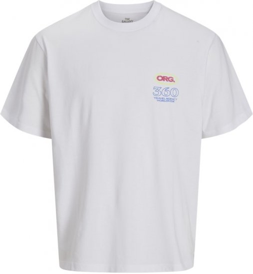 Jack & Jones Compact Crew Neck T-Shirt White - Tricouri - Tricouri Bărbați Mărimi Mari