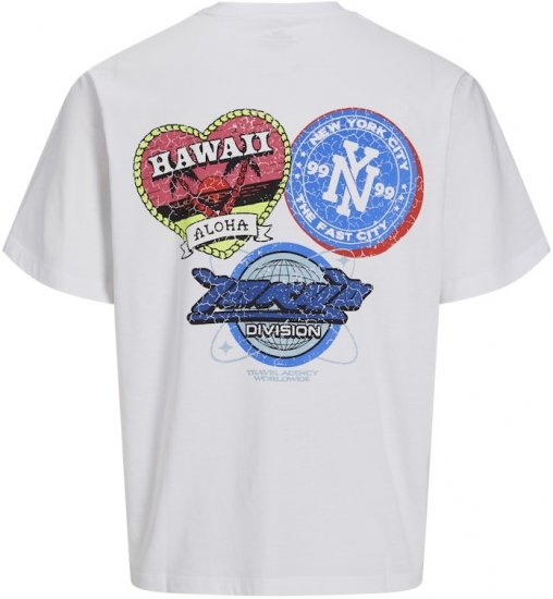 Jack & Jones Compact Crew Neck T-Shirt White - Tricouri - Tricouri Bărbați Mărimi Mari