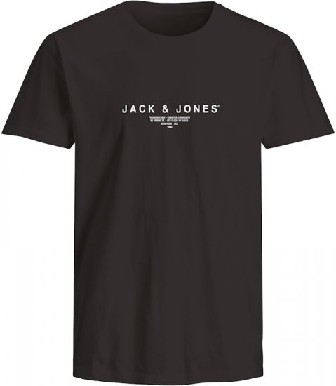 Jack & Jones Harris Crew Neck T-Shirt Black - Tricouri - Tricouri Bărbați Mărimi Mari