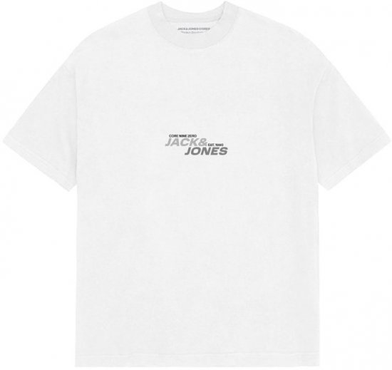 Jack & Jones Tarmac Branding Crew Neck T-Shirt Bright White - Tricouri - Tricouri Bărbați Mărimi Mari