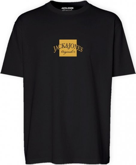 Jack & Jones Boston Crew Neck T-Shirt Black - Tricouri - Tricouri Bărbați Mărimi Mari