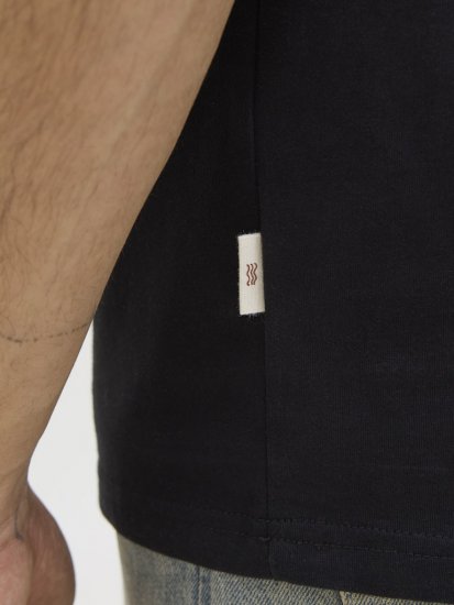  Jack & Jones Tavira Aop Pocket Crew Neck T-Shirt Black - Tricouri - Tricouri Bărbați Mărimi Mari