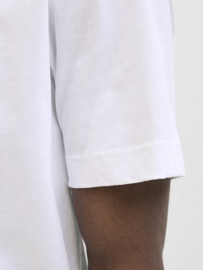 Jack & Jones Calma Crew Neck T-Shirt Bright White - Tricouri - Tricouri Bărbați Mărimi Mari