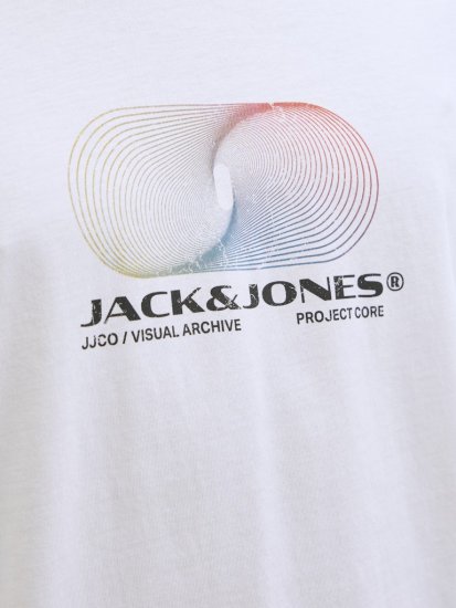 Jack & Jones Calma Crew Neck T-Shirt Bright White - Tricouri - Tricouri Bărbați Mărimi Mari
