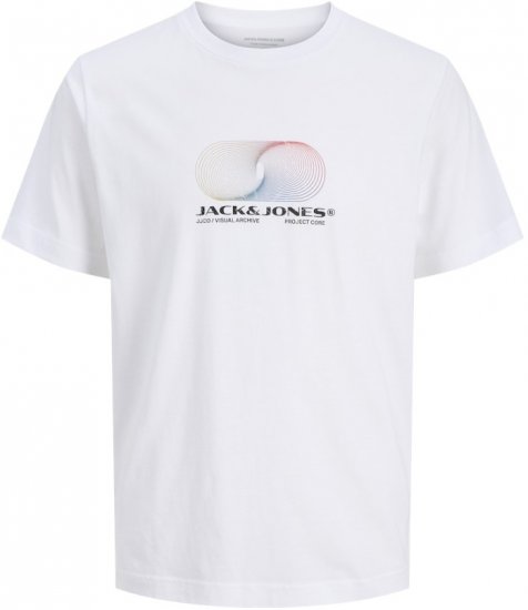 Jack & Jones Calma Crew Neck T-Shirt Bright White - Tricouri - Tricouri Bărbați Mărimi Mari