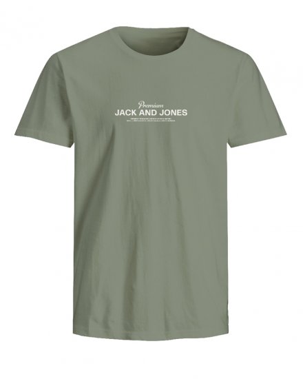 Jack & Jones Ferris Crew Neck T-Shirt Hedge Green - Tricouri - Tricouri Bărbați Mărimi Mari
