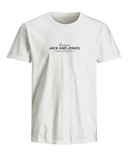 Jack & Jones Ferris Crew Neck T-Shirt Bright White - Tricouri - Tricouri Bărbați Mărimi Mari