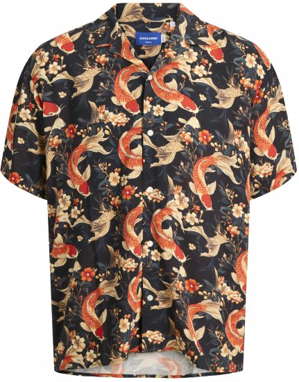 Jack & Jones Tokyo cămașă hawaiiană cu model maro închis - Cămăși - Cămăși Bărbați Mărimi Mari