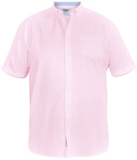 D555 James Short Sleeve Oxford Shirt Pink - Cămăși - Cămăși Bărbați Mărimi Mari