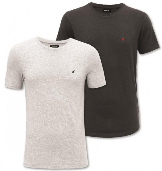 Kangol Jetta T-shirt Black/Grey 2-pack - Tricouri - Tricouri Bărbați Mărimi Mari