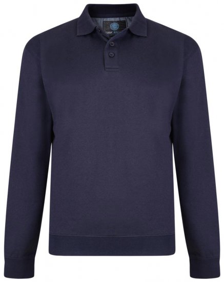Kam Jeans Collar Sweatshirt Navy - Pulovere & hanorace - Pulovere & Hanorace Bărbați Mărimi Mari