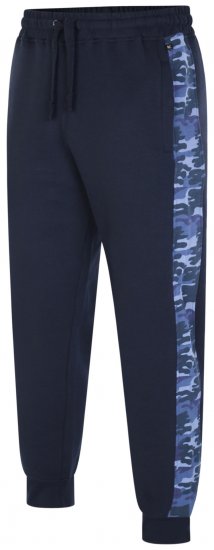Kam Jeans 236 Panelled Camo Jog Bottoms Navy - Pantaloni trening - Pantaloni Trening Bărbați Mărimi Mari