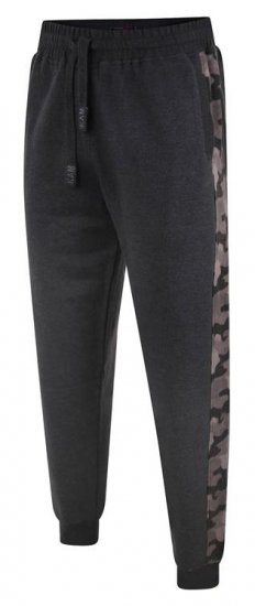 Kam Jeans 236 Panelled Camo Jog Bottoms Charcoal - Pantaloni trening - Pantaloni Trening Bărbați Mărimi Mari