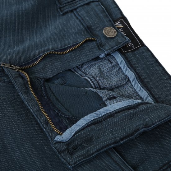 Kam Jeans 264 Slub Weave 5 Pocket Stretch Pants Smokey Blue - Blugi & pantaloni - Blugi & Pantaloni Bărbați Mărimi Mari