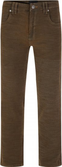 Kam Jeans 264 Slub Weave 5 Pocket Stretch Pants Brown - Blugi & pantaloni - Blugi & Pantaloni Bărbați Mărimi Mari