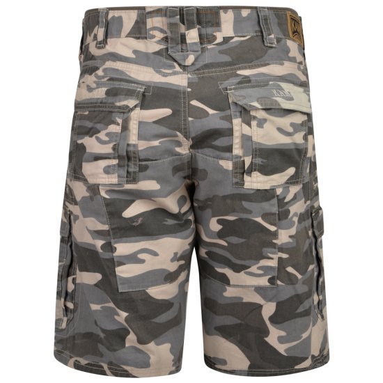 Kam Jeans 329 Short Charcoal Camo - Pantaloni scurți - Pantaloni Scurți Mărimi mari Bărbați 