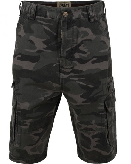 Kam Jeans 329 Short Khaki Camo - Pantaloni scurți - Pantaloni Scurți Mărimi mari Bărbați 