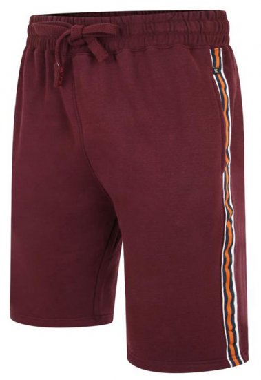 Kam Jeans 3300 Jog Shorts with Side Tape Burgundy - Pantaloni trening - Pantaloni Trening Bărbați Mărimi Mari