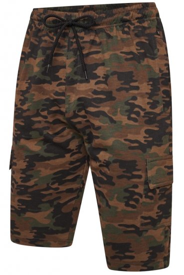 Kam Jeans 3306 Cargo Camo Lounge Shorts Khaki - Pantaloni trening - Pantaloni Trening Bărbați Mărimi Mari