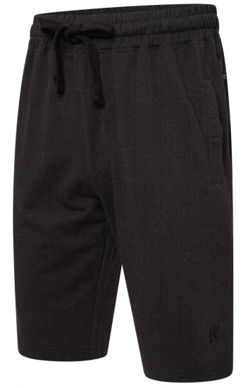Kam Jeans 3307 Terry Herringbone Sweatshorts Charcoal - Pantaloni trening - Pantaloni Trening Bărbați Mărimi Mari