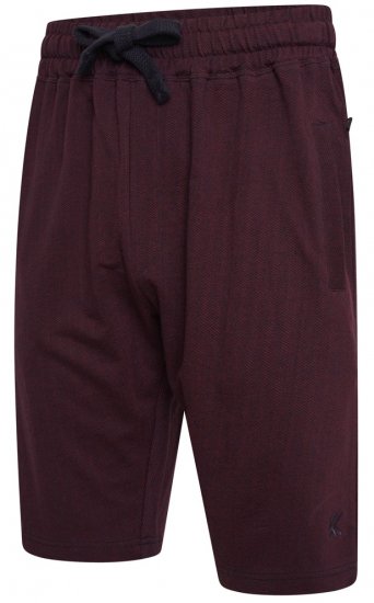 Kam Jeans 3307 Terry Herringbone Sweatshorts Burgundy - Pantaloni trening - Pantaloni Trening Bărbați Mărimi Mari