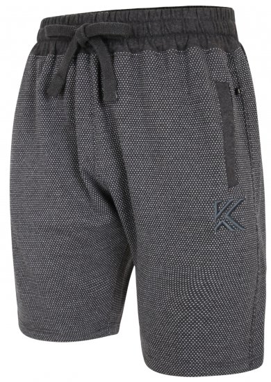 Kam Jeans 3310 Dobby Print Jog Shorts Charcoal - Pantaloni trening - Pantaloni Trening Bărbați Mărimi Mari