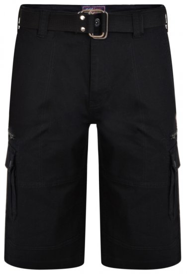 Kam Jeans 343 Cargoshorts Black - Pantaloni scurți - Pantaloni Scurți Mărimi mari Bărbați 