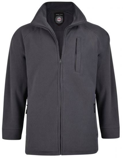 Kam Jeans 437 Fleece Jacket Charcoal - Pulovere & hanorace - Pulovere & Hanorace Bărbați Mărimi Mari