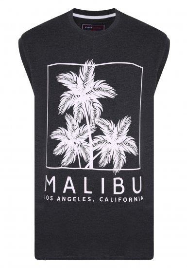 Kam Jeans Malibu Sleeveless Charcoal - Tricouri - Tricouri Bărbați Mărimi Mari