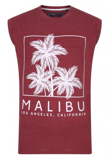 Kam Jeans Malibu Sleeveless Wine - Tricouri - Tricouri Bărbați Mărimi Mari