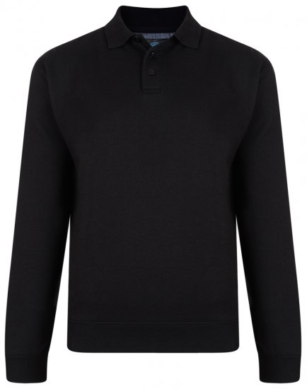 Kam Jeans Collar Sweatshirt Black - Pulovere & hanorace - Pulovere & Hanorace Bărbați Mărimi Mari