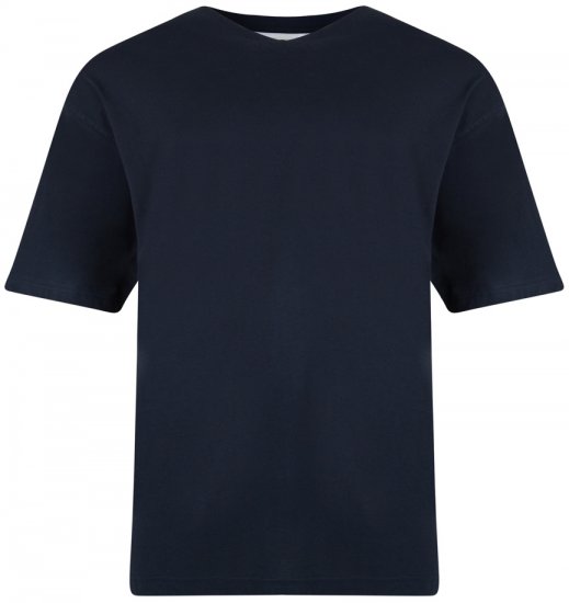 Kam Jeans V-neck T-shirt Navy - Tricouri - Tricouri Bărbați Mărimi Mari