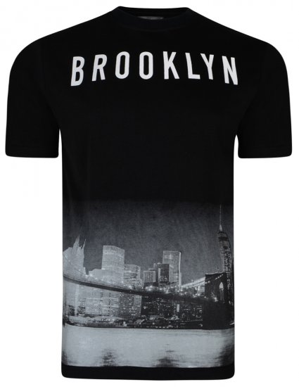 Kam Jeans 5229 Brooklyn T-shirt Black - Tricouri - Tricouri Bărbați Mărimi Mari