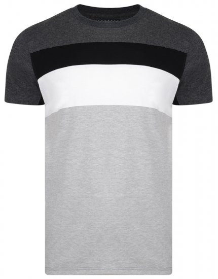 Kam Jeans 5231 Cut and Sew T-shirt Grey - Tricouri - Tricouri Bărbați Mărimi Mari