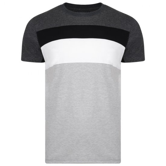 Kam Jeans 5231 Cut and Sew T-shirt Grey - Tricouri - Tricouri Bărbați Mărimi Mari